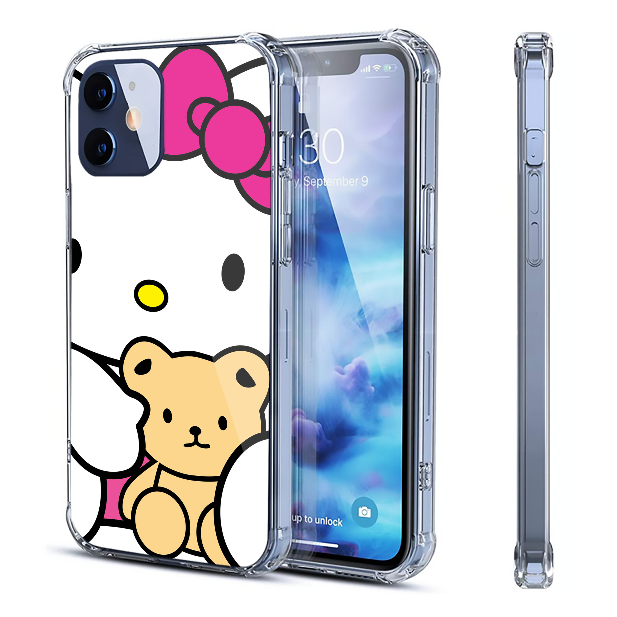 （画像用） Hello Kitty ハローキティ 【iPhone 12シリーズ対応】透明スマホケース（クリアソフトケース）